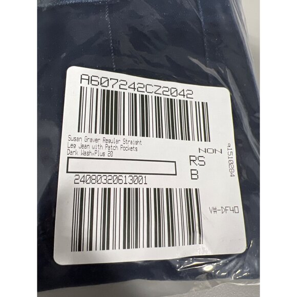 Susan Graver Regular Straight Leg Jean with Patch Pockets Womens Plus Size 20W - Picture 2 of 7